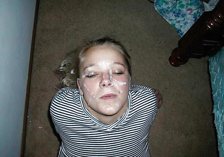 25P Hot blonde girlfriend sucking cock and getting facials