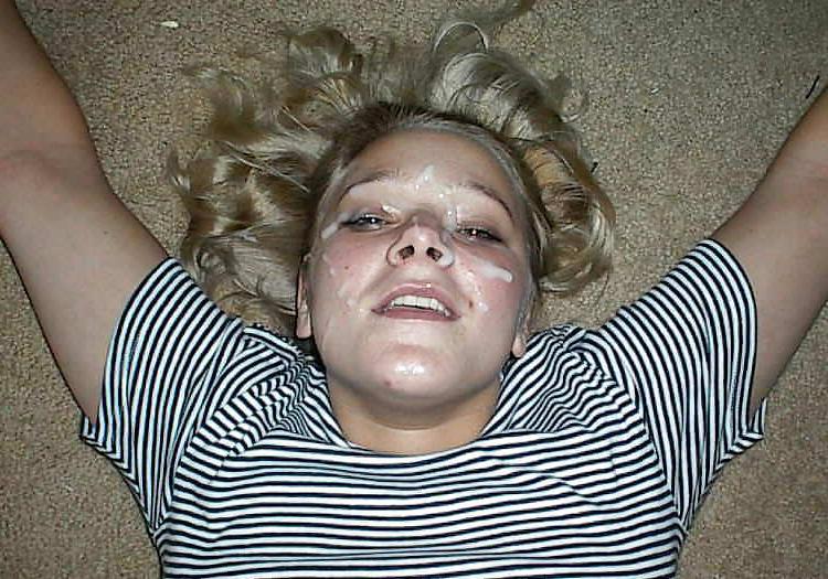 25P Hot blonde girlfriend sucking cock and getting facials