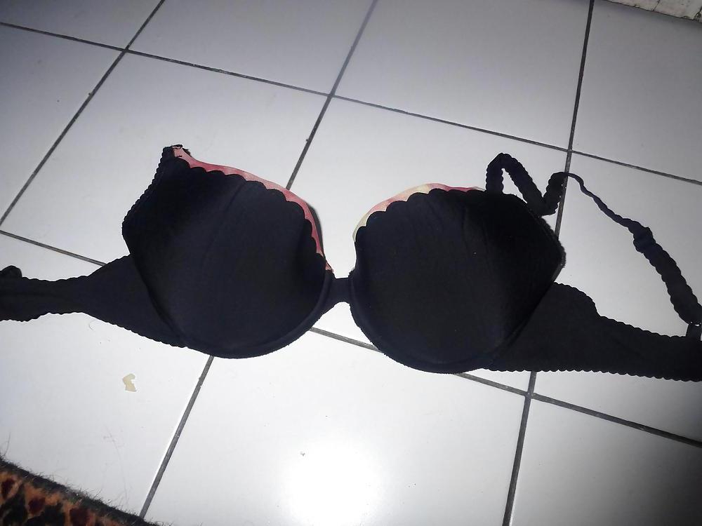 11P Cun on my Wife's padded black bra