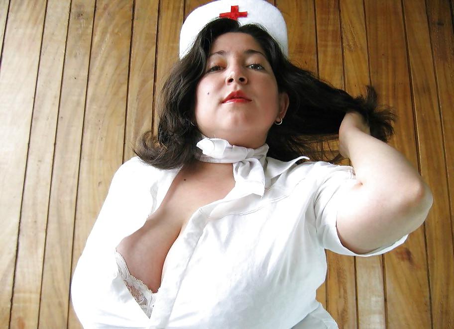10P Sexy, Slutty cum on her Nurse