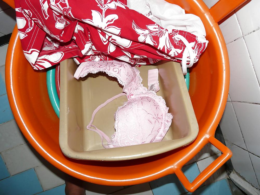11P My mom's pink bra.