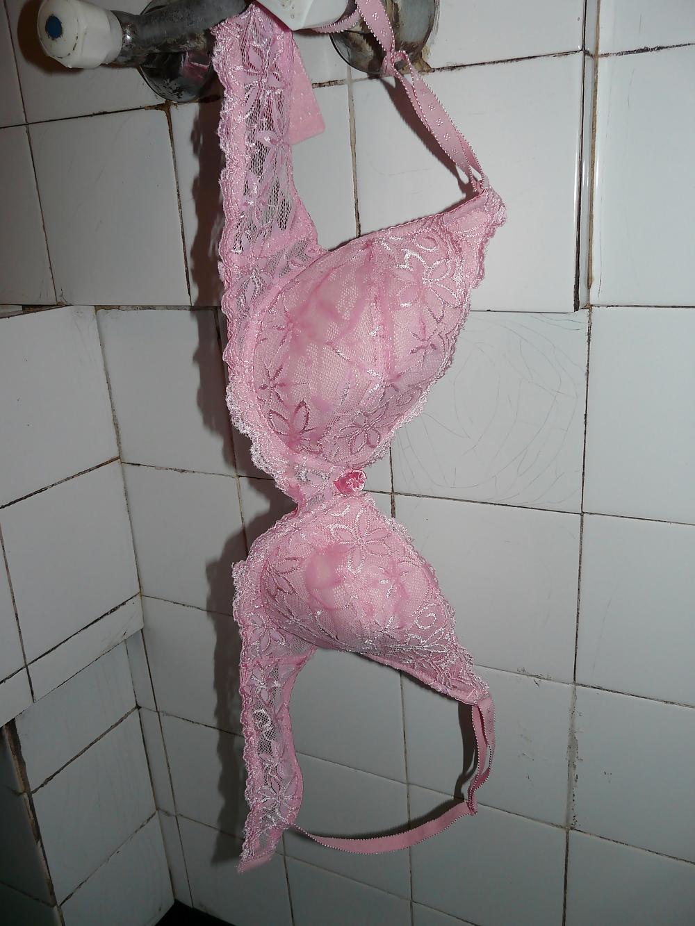 11P My mom's pink bra.