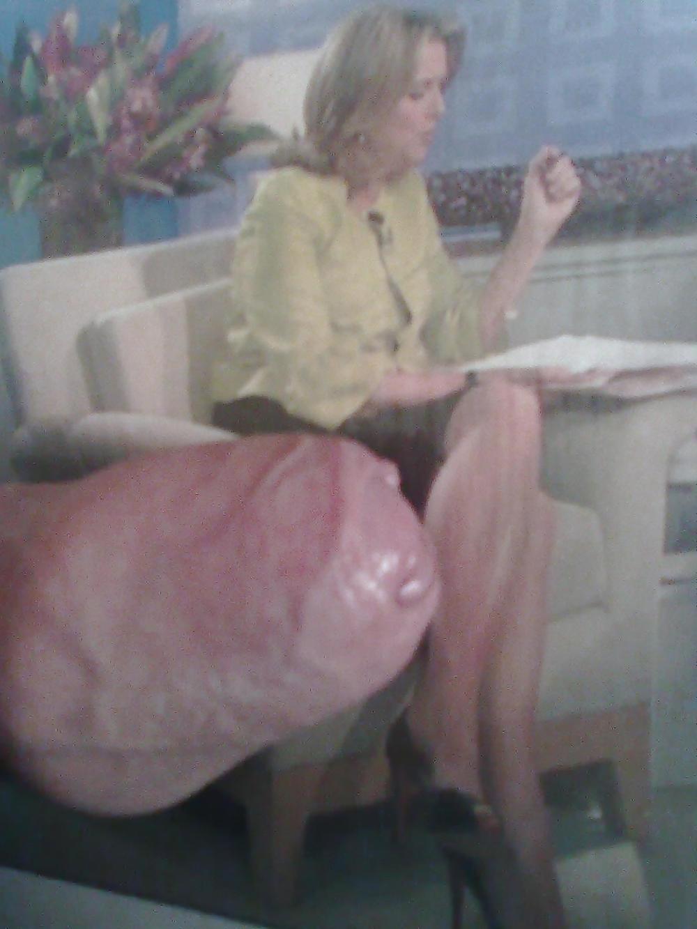 15P Cum on Meredith Vieira calf . 