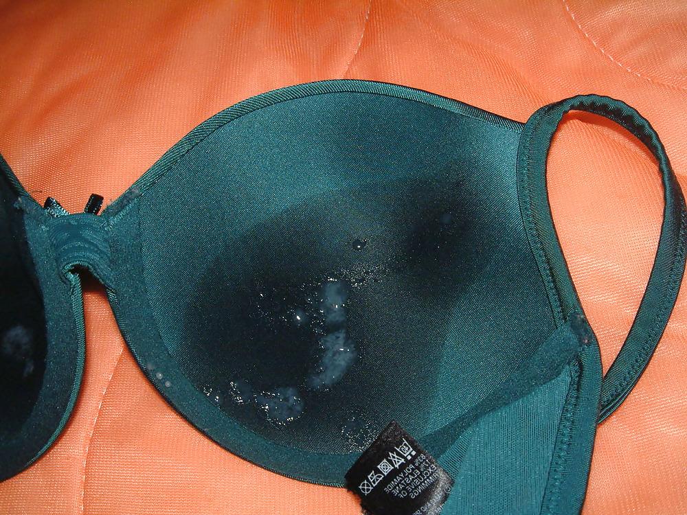 19P Green Satin Bra Cum 1