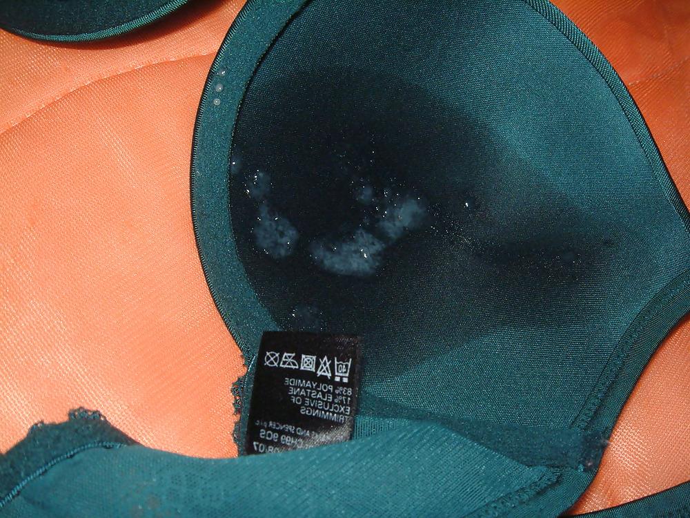 19P Green Satin Bra Cum 1