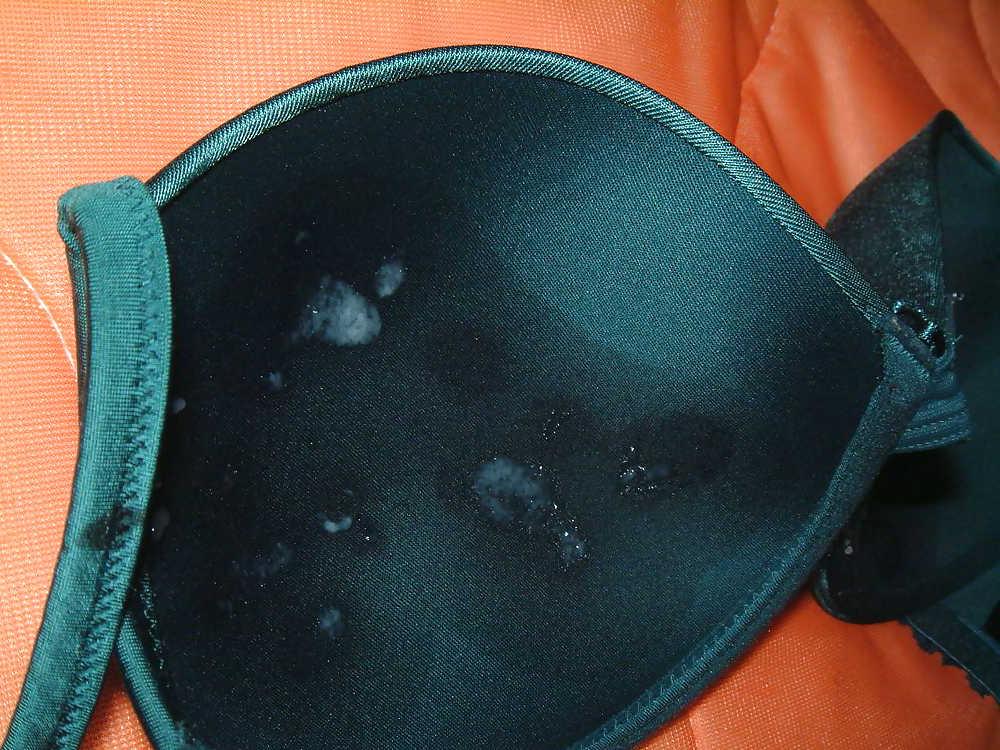 19P Green Satin Bra Cum 1