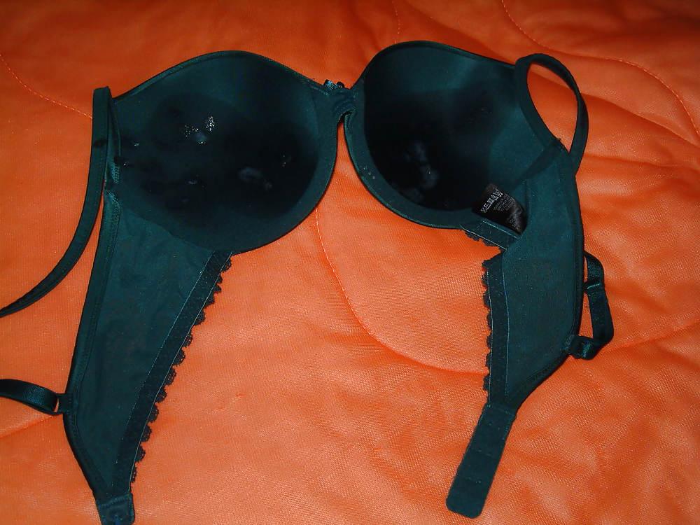 19P Green Satin Bra Cum 1