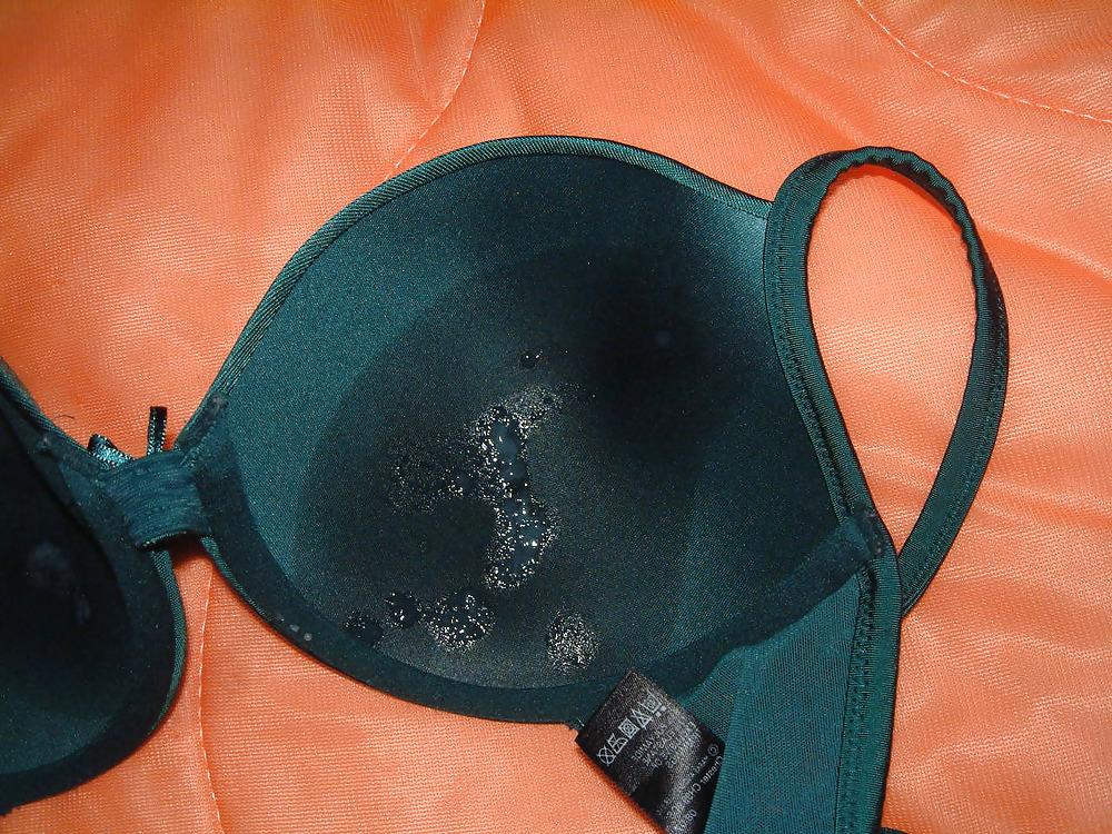 19P Green Satin Bra Cum 1