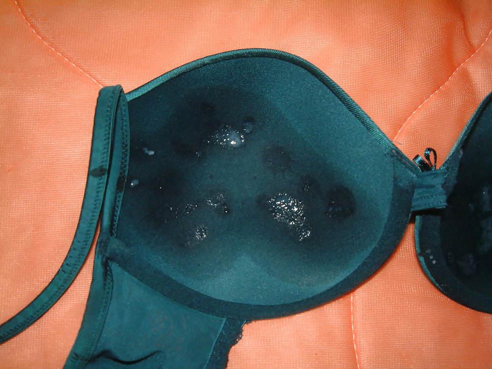 19P Green Satin Bra Cum 1