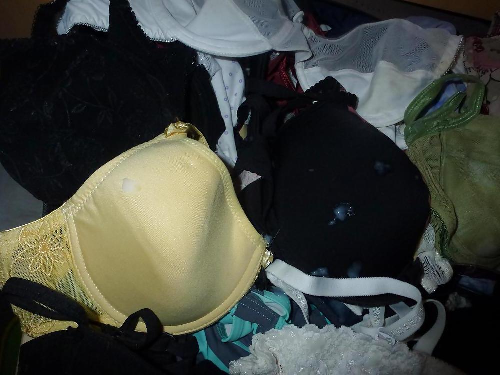 20P Cum on my Wife's bras