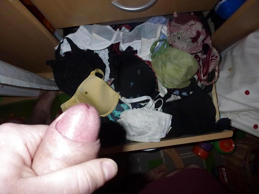 20P Cum on my Wife's bras