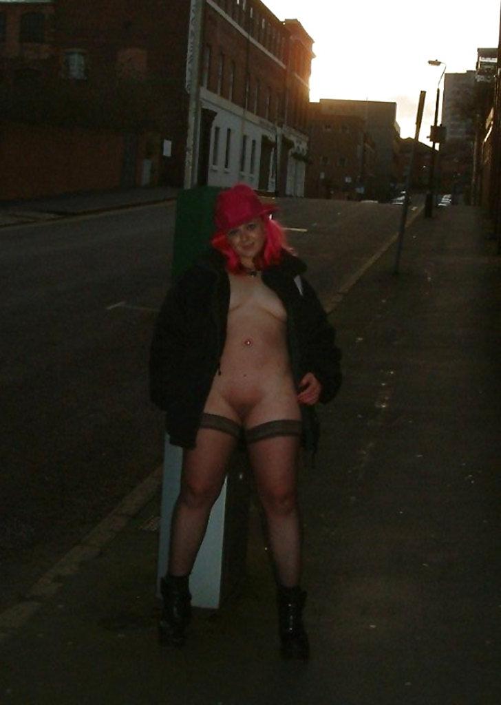 16P Pregnant Redhead In Stockings Outdoors