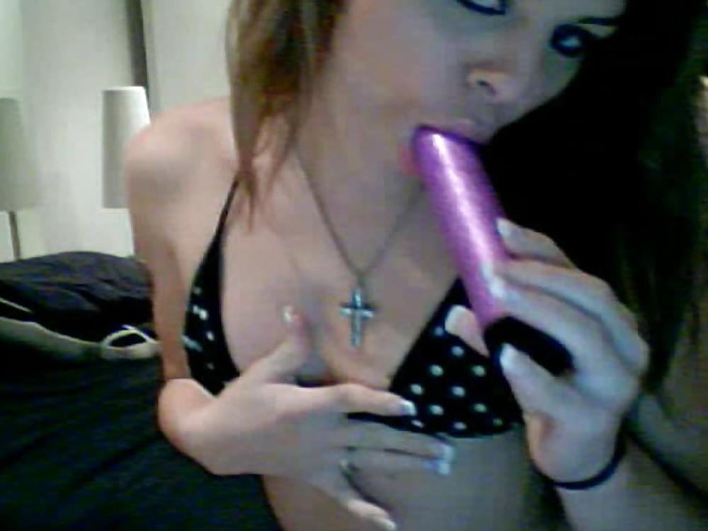 12P Prettiest TGirl with Purple Dildo