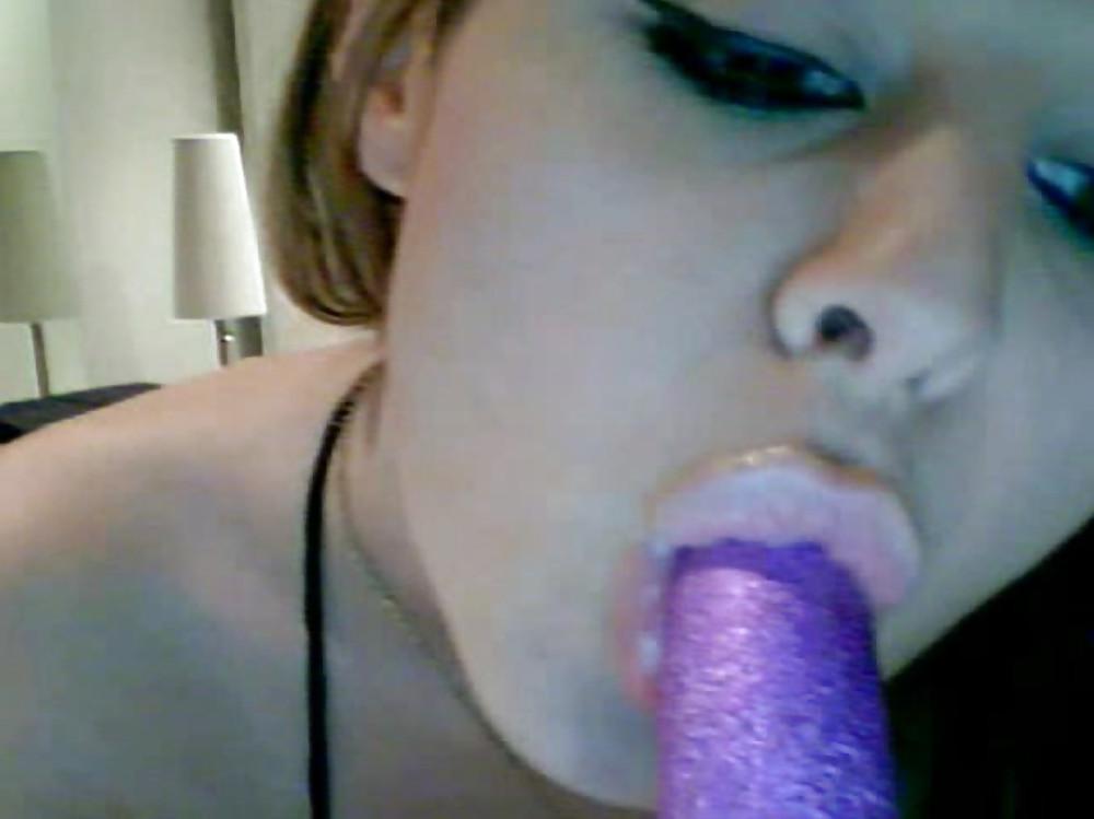 12P Prettiest TGirl with Purple Dildo