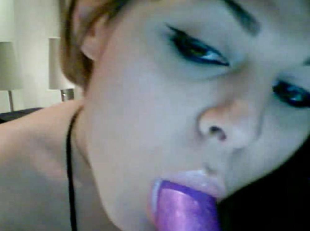 12P Prettiest TGirl with Purple Dildo