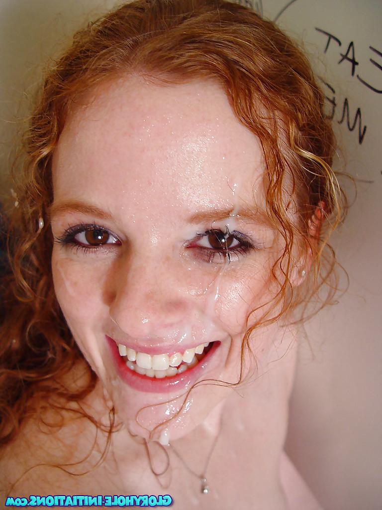 25P Redhead gloryhole facial