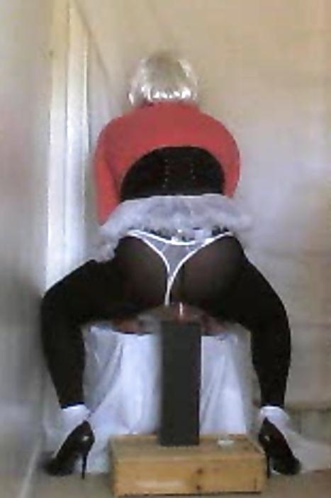 17P Sissy sitting on hard cock