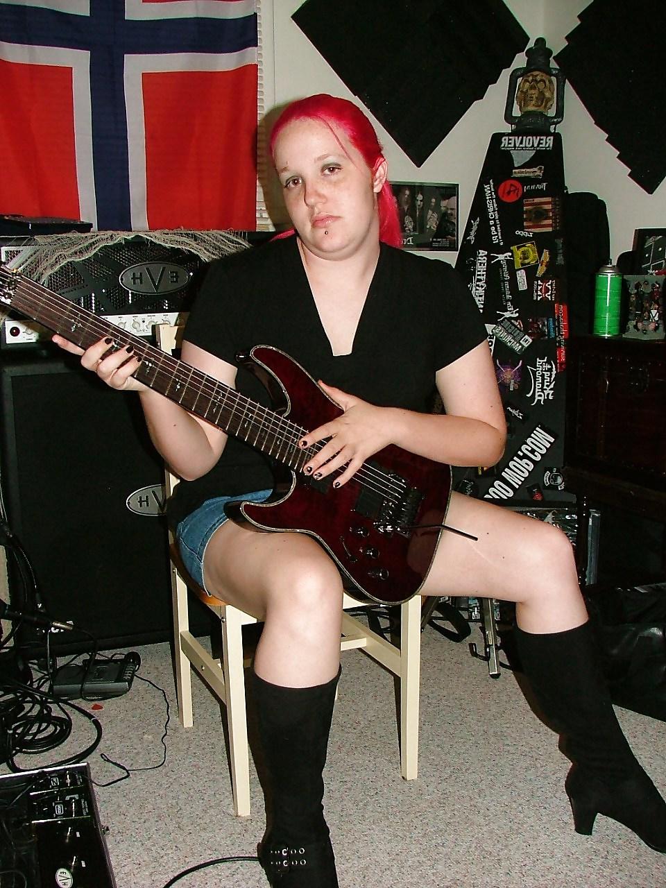 25P Sexy Ex-Wife with My Guitar (Showing Her Big Pussy Lips)