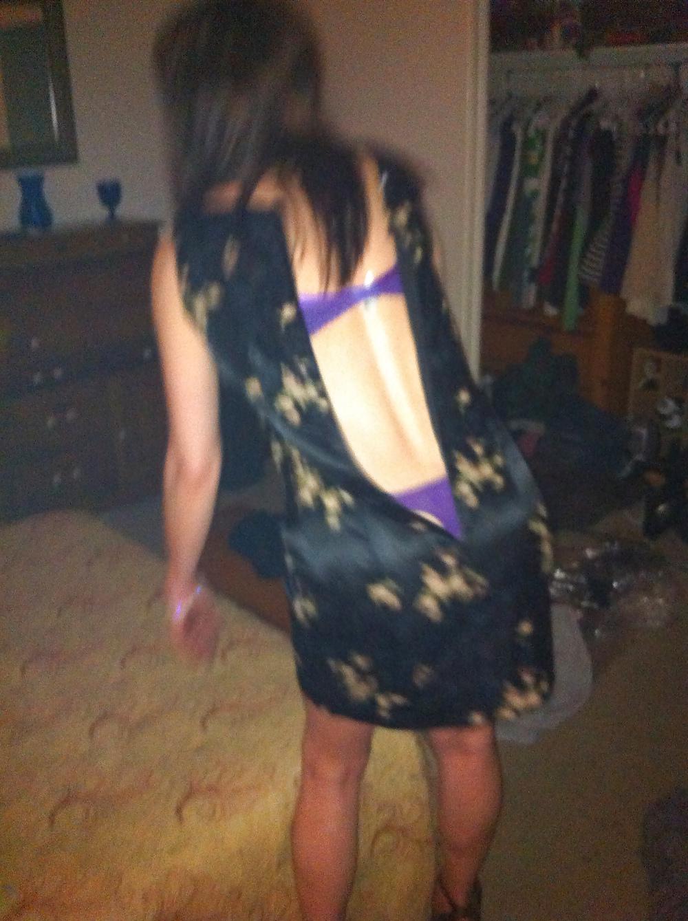 15P Purple thong panties and bra