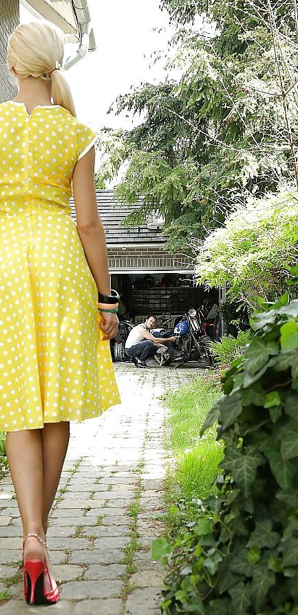 16P Cute blonde Chary Kiss got fucked by a Biker Boy 
