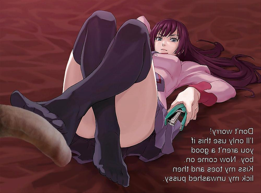 8P Anime Girls playing with a Real Cock (with captions) - No 13