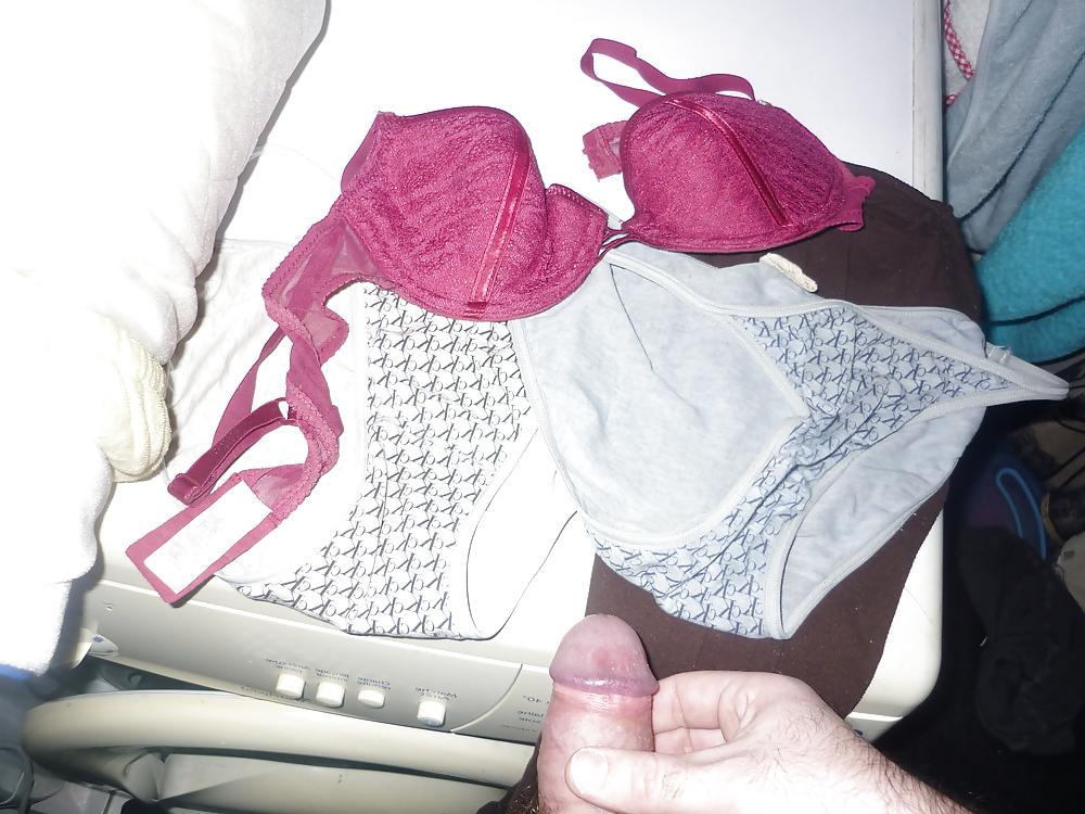 9P Cum on my Wife's bras and panties 7