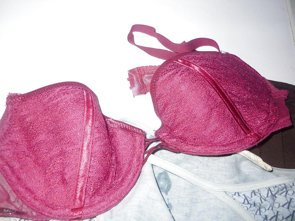 9P Cum on my Wife's bras and panties 7