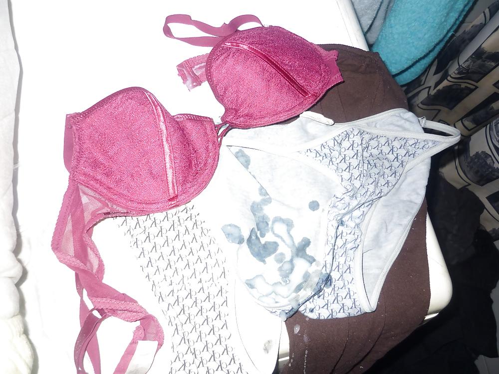 9P Cum on my Wife's bras and panties 7