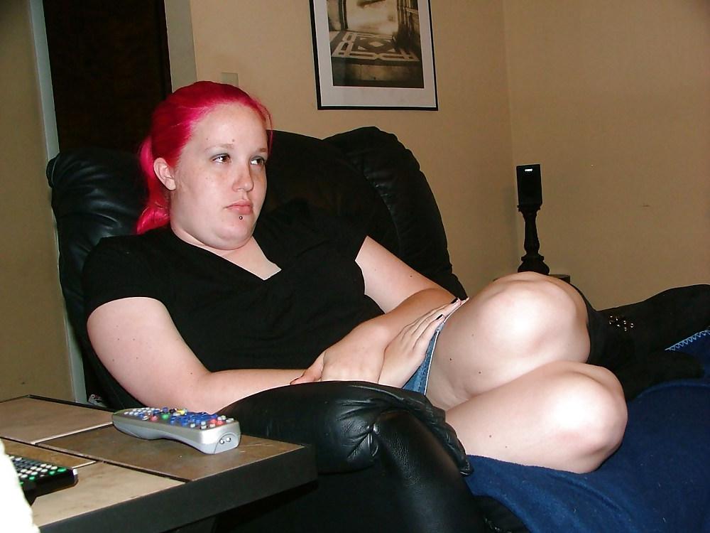 25P Ex-Wife in Sexy Boots and Blue Jean Skirt (Big Pussy Lips)