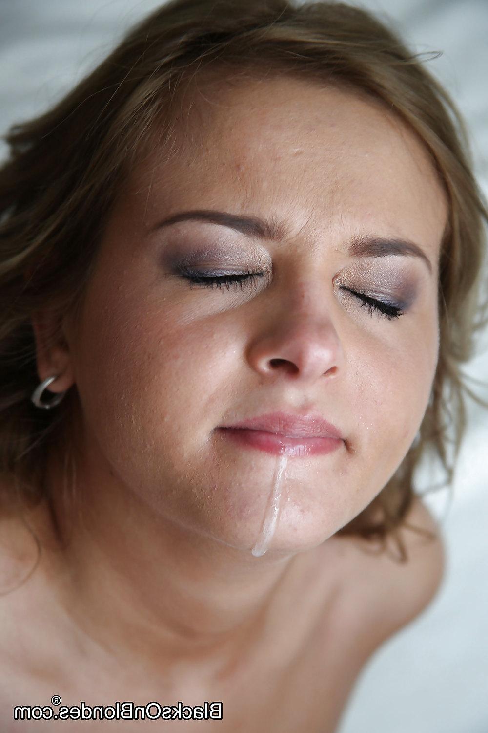 17P White Women Swallowing Cum -- From Big Black Cocks!!!