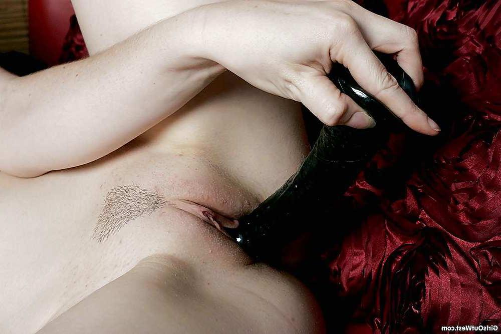 16P Big black dildo in a tight shaved cunt hole