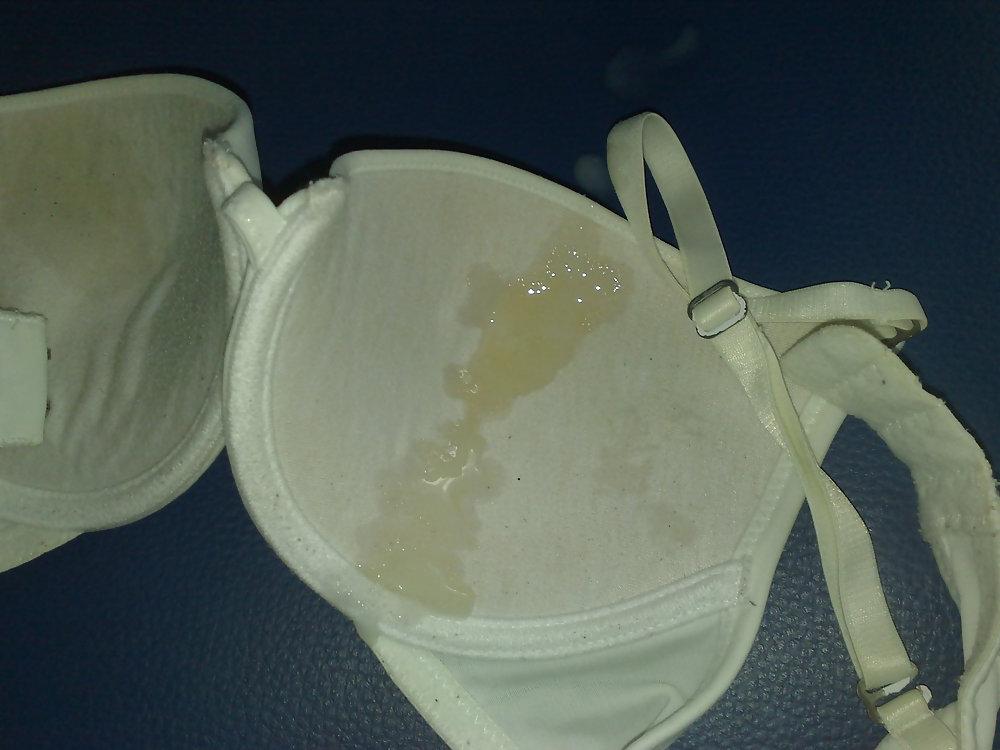 7P Cum in My Mom White 34A bra