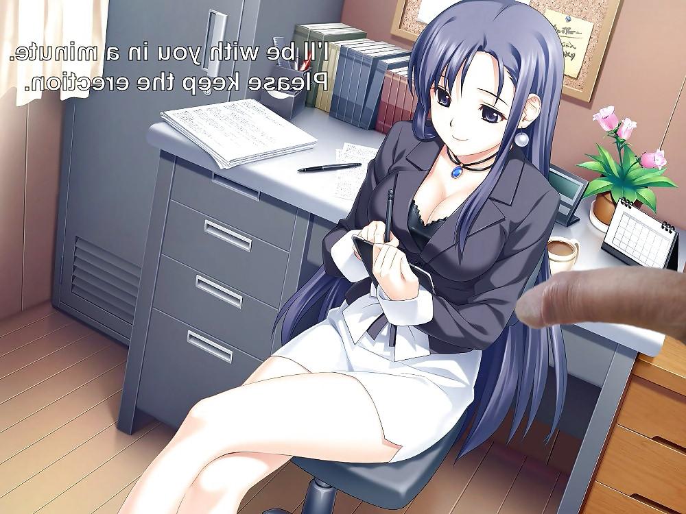 8P Anime Girls playing with a Real Cock (with captions) - No 26