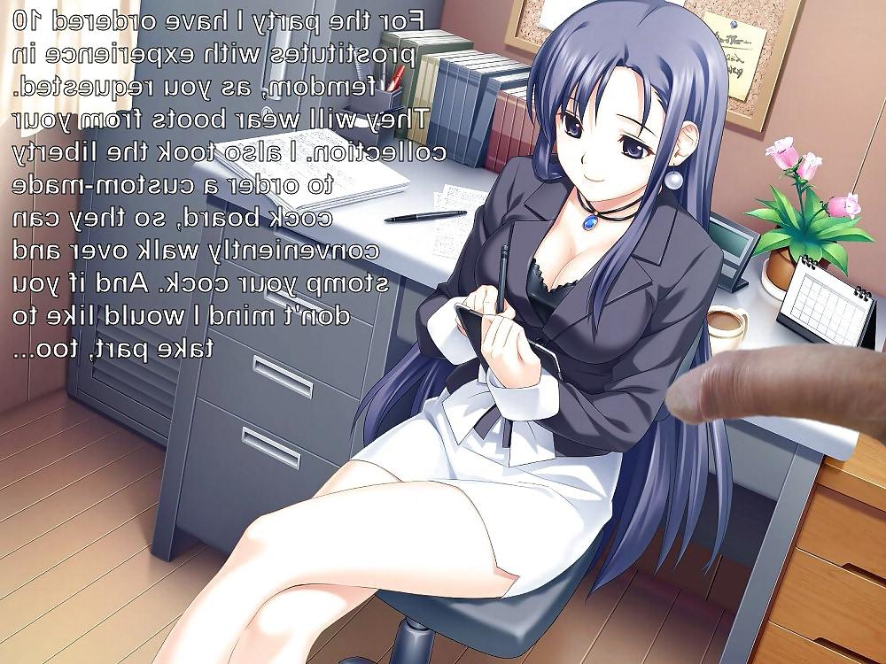 8P Anime Girls playing with a Real Cock (with captions) - No 26