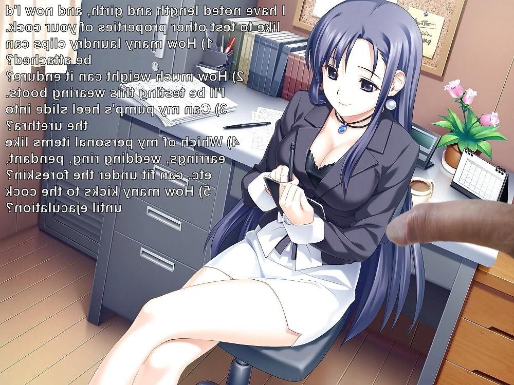 8P Anime Girls playing with a Real Cock (with captions) - No 26