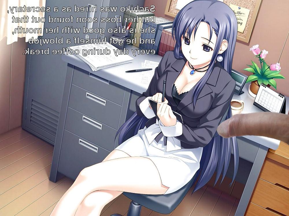 8P Anime Girls playing with a Real Cock (with captions) - No 26
