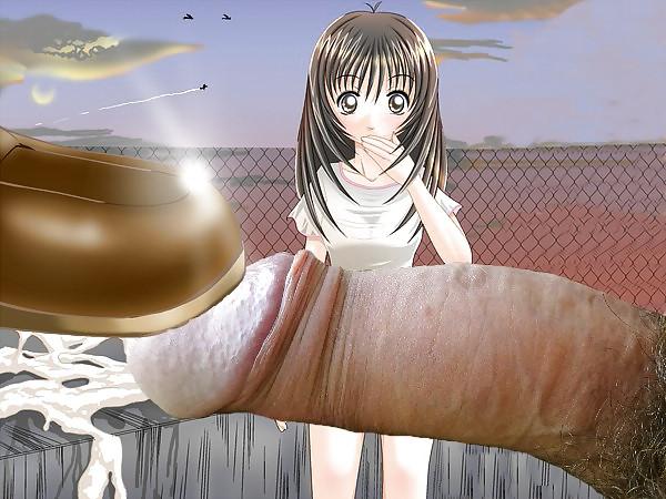 8P Anime Girls playing with a Real Cock (with captions) - No 57