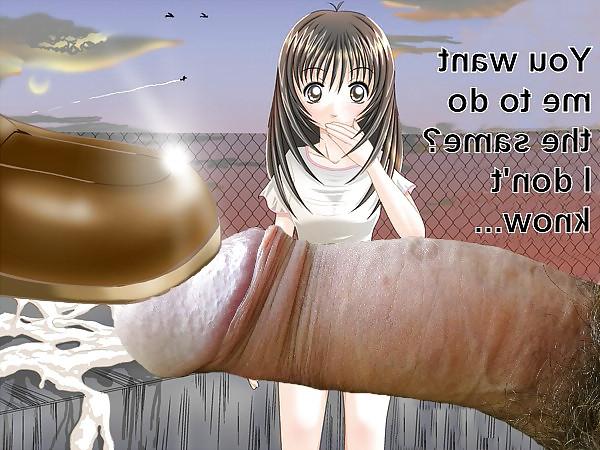 8P Anime Girls playing with a Real Cock (with captions) - No 57