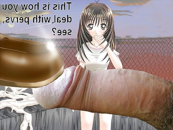 8P Anime Girls playing with a Real Cock (with captions) - No 57