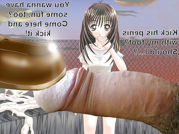 8P Anime Girls playing with a Real Cock (with captions) - No 57