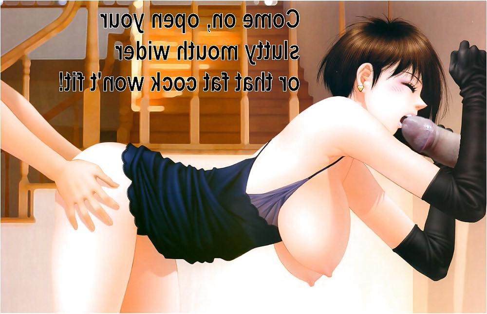 8P Anime Girls playing with a Real Cock (with captions) - No 7