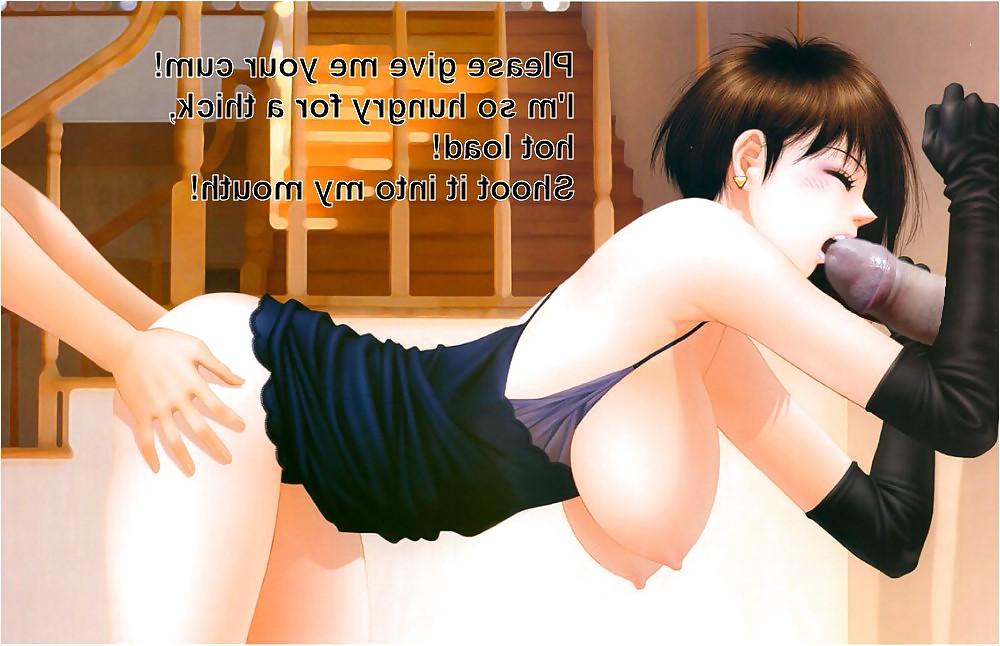 8P Anime Girls playing with a Real Cock (with captions) - No 7