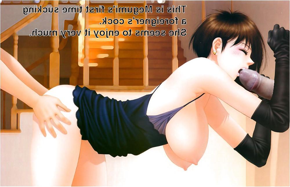 8P Anime Girls playing with a Real Cock (with captions) - No 7