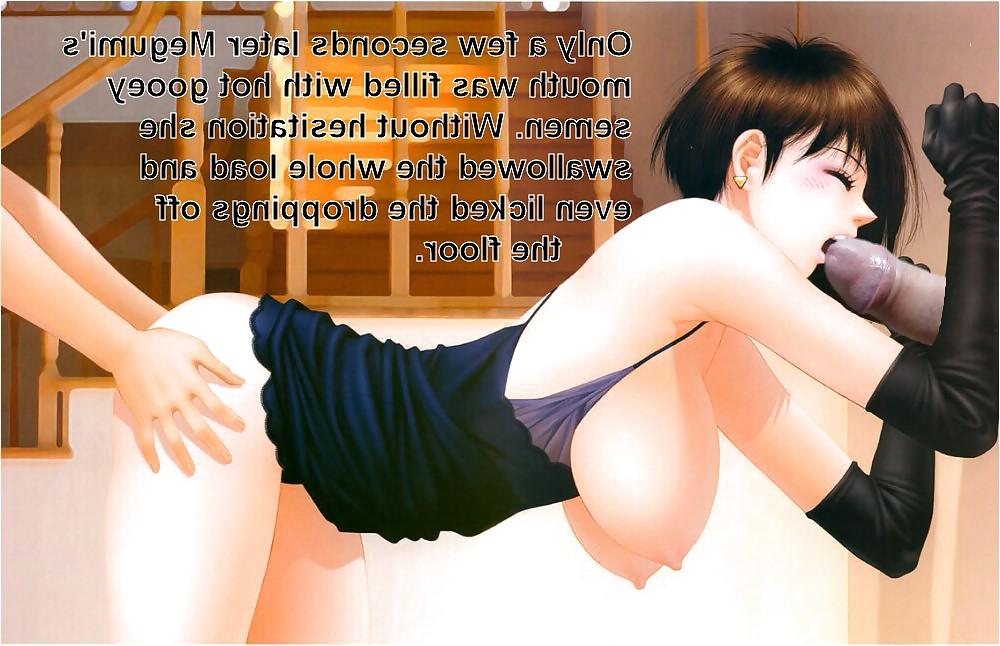8P Anime Girls playing with a Real Cock (with captions) - No 7