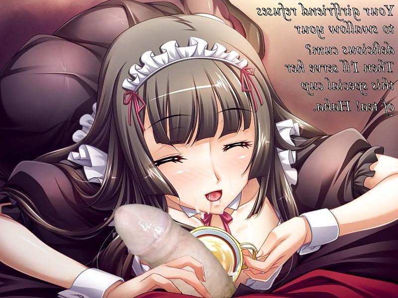 8P Anime Girls playing with a Real Cock (with captions) - No 36