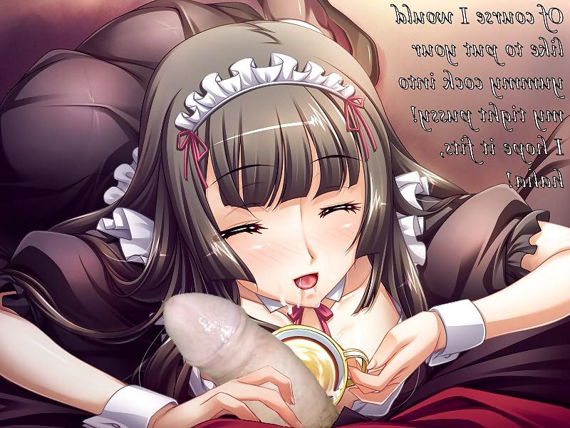 8P Anime Girls playing with a Real Cock (with captions) - No 36