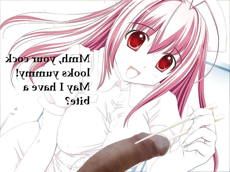 8P Anime Girls playing with a Real Cock (with captions) - No 37