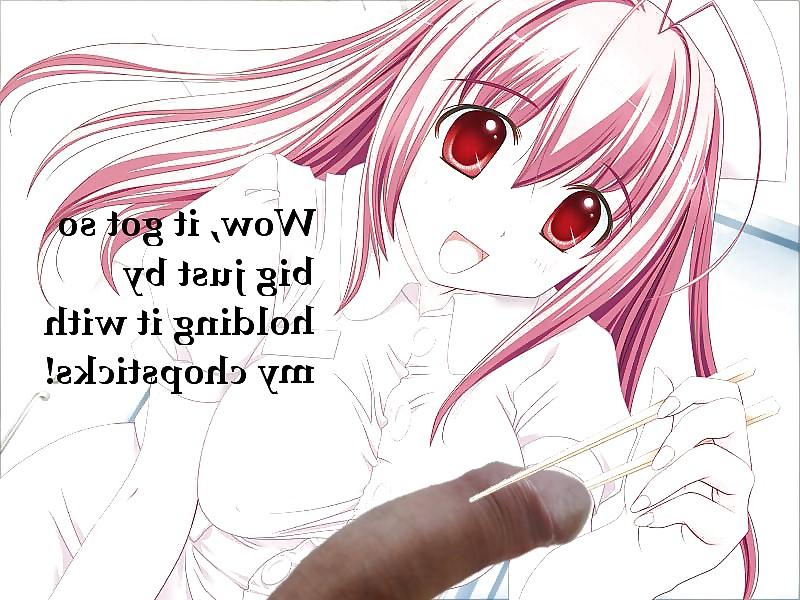 8P Anime Girls playing with a Real Cock (with captions) - No 37