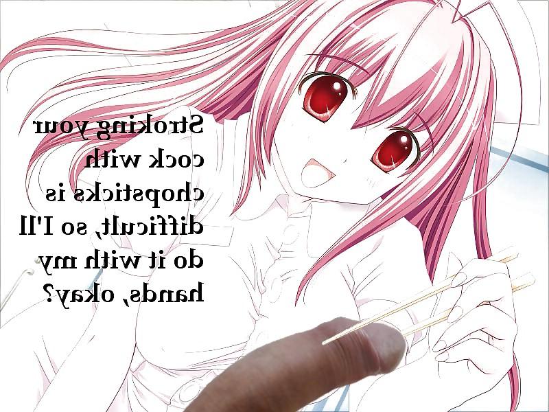 8P Anime Girls playing with a Real Cock (with captions) - No 37
