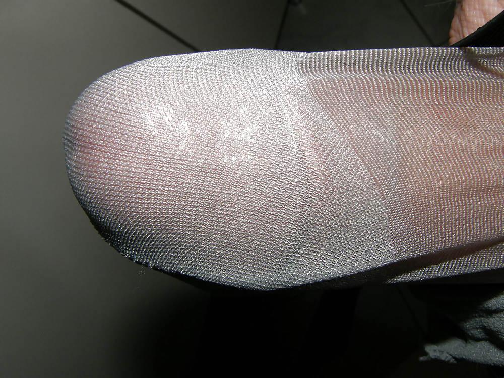 9P Cum on grey pantyhose